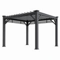 Pergola de jardin en aluminium anthracite avec toit ajouré fixe, 600 x 300 x 250 cm