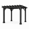 Pergola en bois noir à toit ajouré, style traditionnel, 305 x 305 x 244 cm