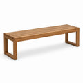 Banc de jardin à lattes en bois massif marron, 150 x 40 x 45 cm